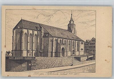 Stiftskirche Zeichnung, Ansichtskarte ca. 1921.JPG